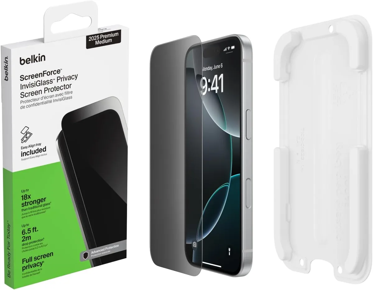 Захисне скло Belkin для iPhone 17 Pro, Privacy TemperedGlass (1 Pack)
