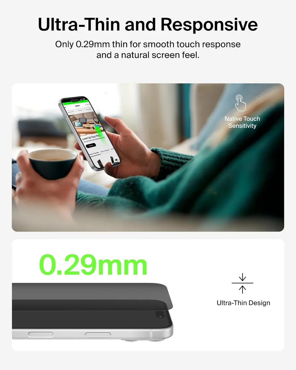 Захисне скло Belkin для iPhone 17 Pro, Privacy TemperedGlass (1 Pack)