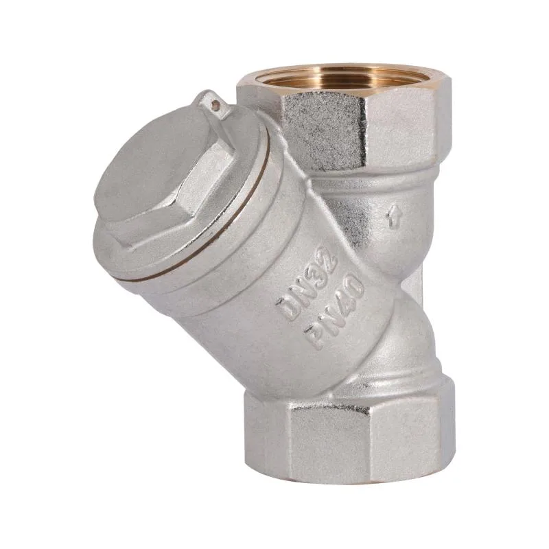 Фільтр грубої очистки 1 1/4" Латунь Нікель Косий Thermo Alliance