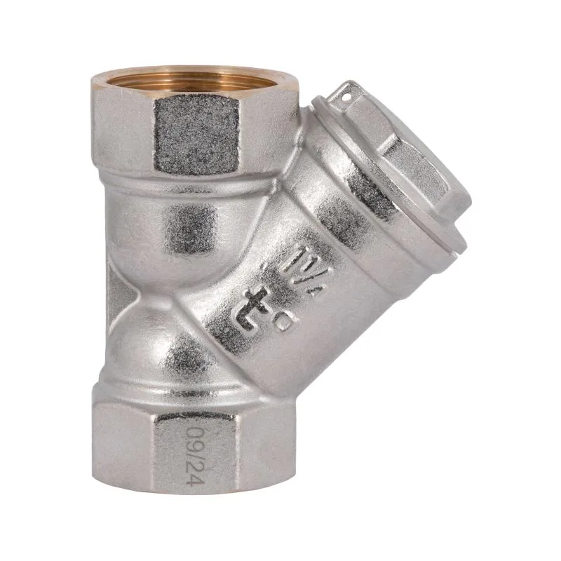 Фільтр грубої очистки 1 1/4" Латунь Нікель Косий Thermo Alliance