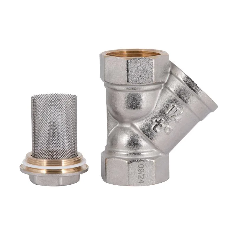 Фільтр грубої очистки 1 1/4" Латунь Нікель Косий Thermo Alliance