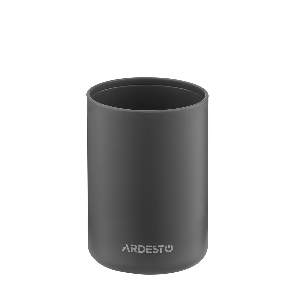 Набір аксесуарів для ванної ARDESTO Minimalism 360 мл, 3 предмети, поліпропілен, бамбук, темно-сірий.