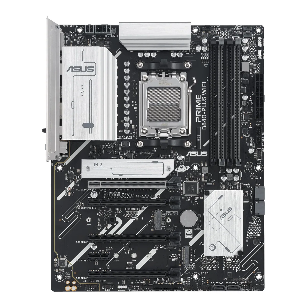 Материнcька плата ASUS PRIME B840-PLUS WIFI sAM5 B840 4xDDR5 M.2 HDMI DP Wi-Fi BT ATX