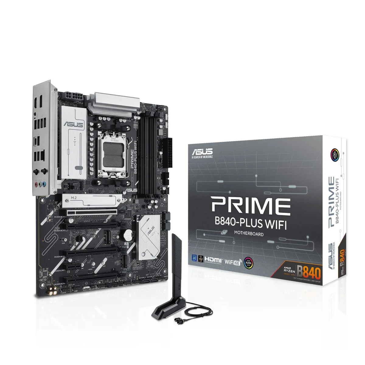 Материнcька плата ASUS PRIME B840-PLUS WIFI sAM5 B840 4xDDR5 M.2 HDMI DP Wi-Fi BT ATX