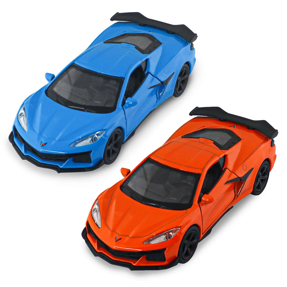 Автомодель TechnoDrive метал 12х5х3,5 см помаранчевий світло-блакитний
