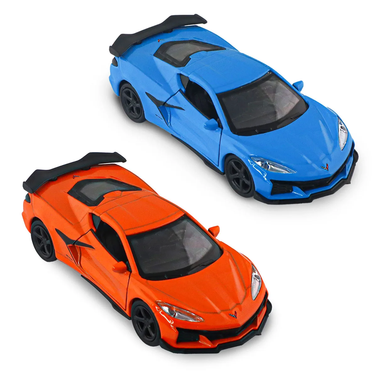 Автомодель TechnoDrive метал 12х5х3,5 см помаранчевий світло-блакитний