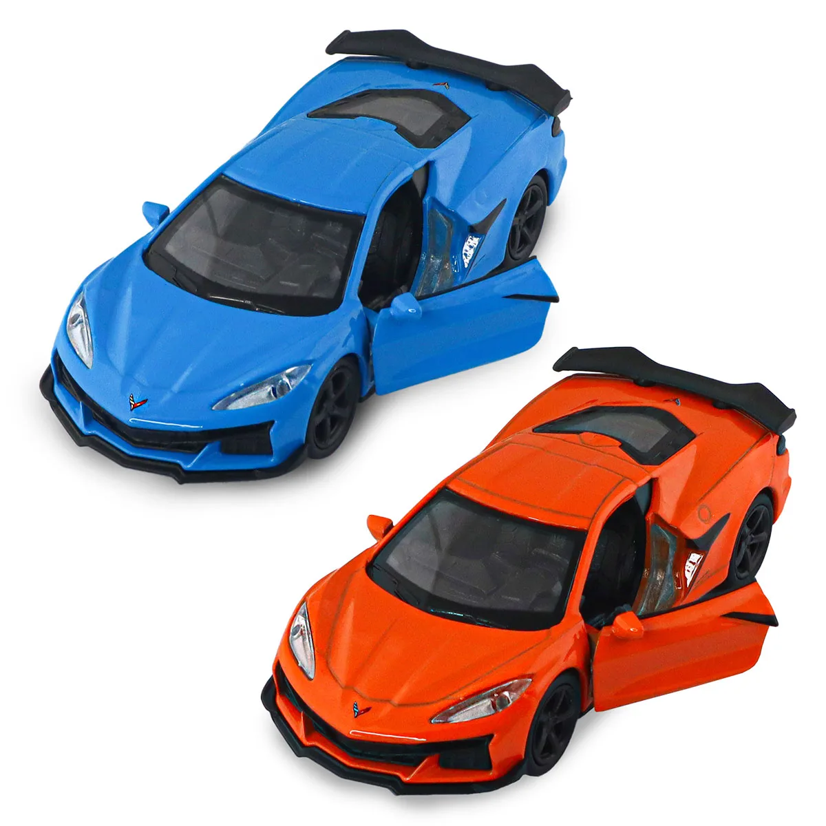 Автомодель TechnoDrive метал 12х5х3,5 см помаранчевий світло-блакитний