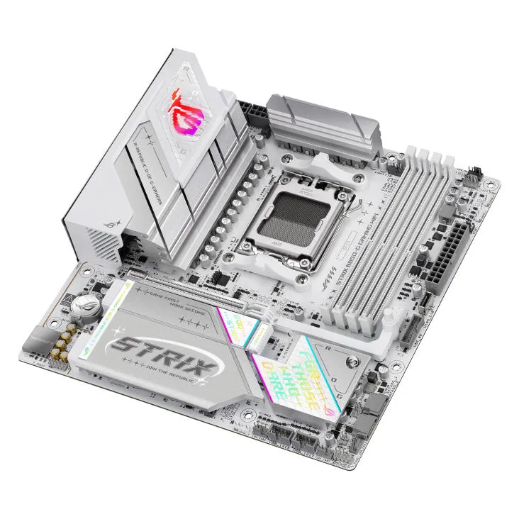 Материнская плата ASUS ROG STRIX B850-G GAMING WIFI sAM5 B850 4xDDR5 M.2 HDMI DP WiFi BT mATX белая