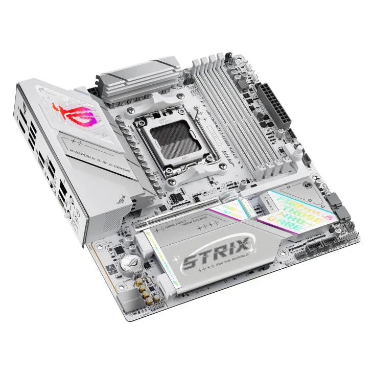 Материнская плата ASUS ROG STRIX B850-G GAMING WIFI sAM5 B850 4xDDR5 M.2 HDMI DP WiFi BT mATX белая