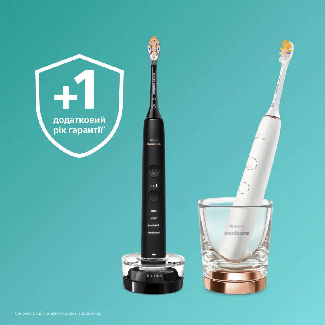 Зубна електрощітка Philips Sonicare ультразвукова 62000 рухів на хвилину чорна та біла
