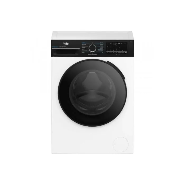 Фронтальна пральна машина Beko, 7 кг, 1200 об/хв, клас A, 50 см, з дисплеєм, інверторним двигуном, функцією пари, біла.