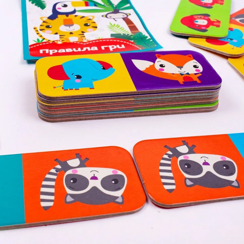 Настільна гра Vladi Toys доміно 28 елементів пластикове для дітей 2-4 роки багатоколірне