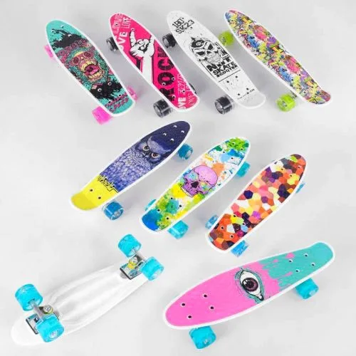 Скейтборд Пенни борд Best Board для детей с колесами PU 4,5 см с подсветкой для активного отдыха