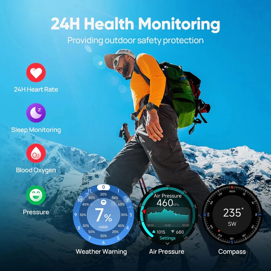 Смарт-годинник Mibro AMOLED 48мм чорний 10 ATM Dual-band GPS