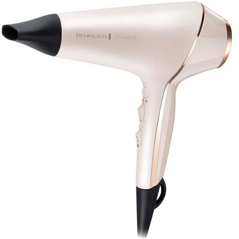 Фен Remington ProLuxe з AC мотором, потужністю 2400 Вт, 3 режимами роботи, дифузором, іонізацією та холодним обдувом, у рожевому к