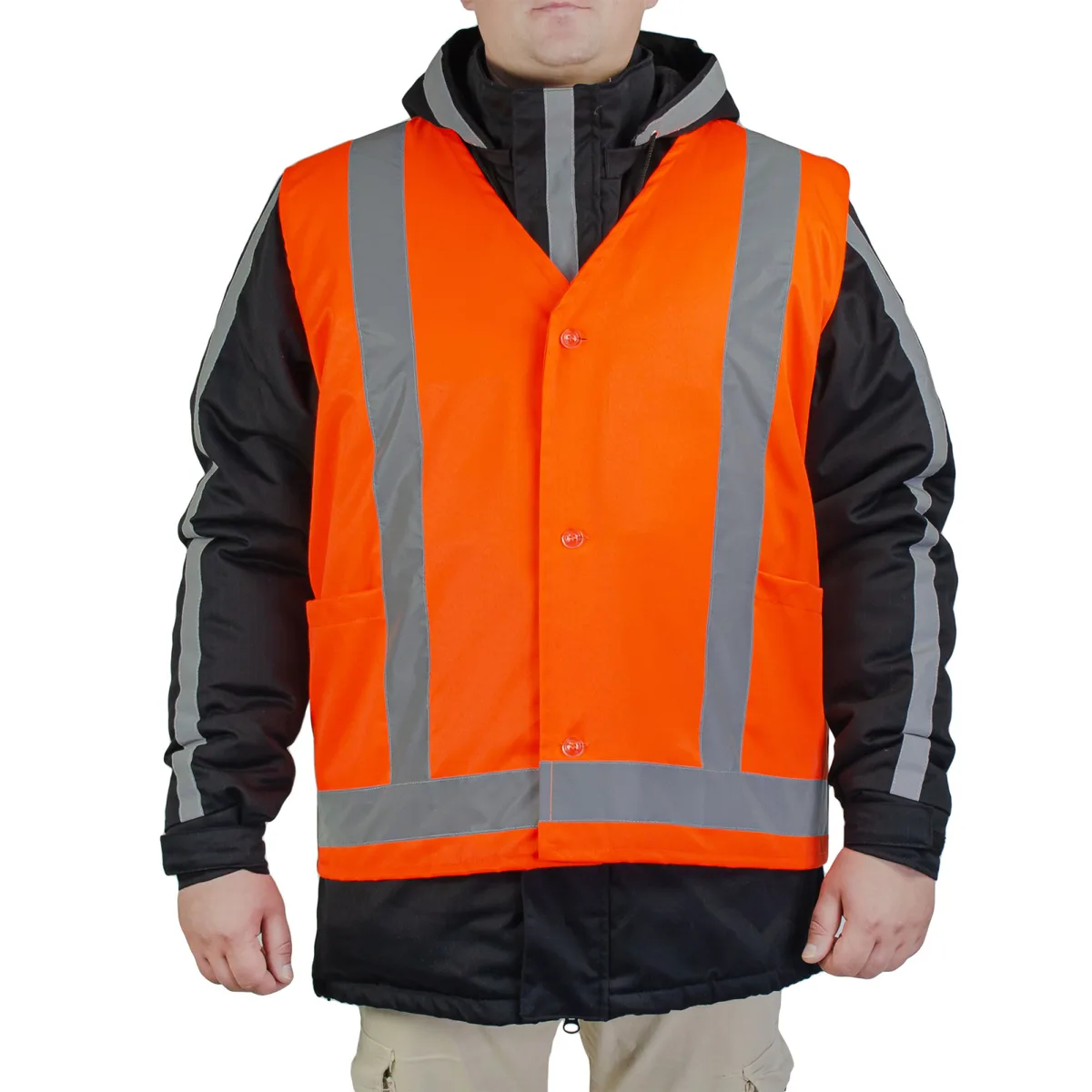 Жилет сигнальний з світловідбивними смугами 88-104 Помаранчевий