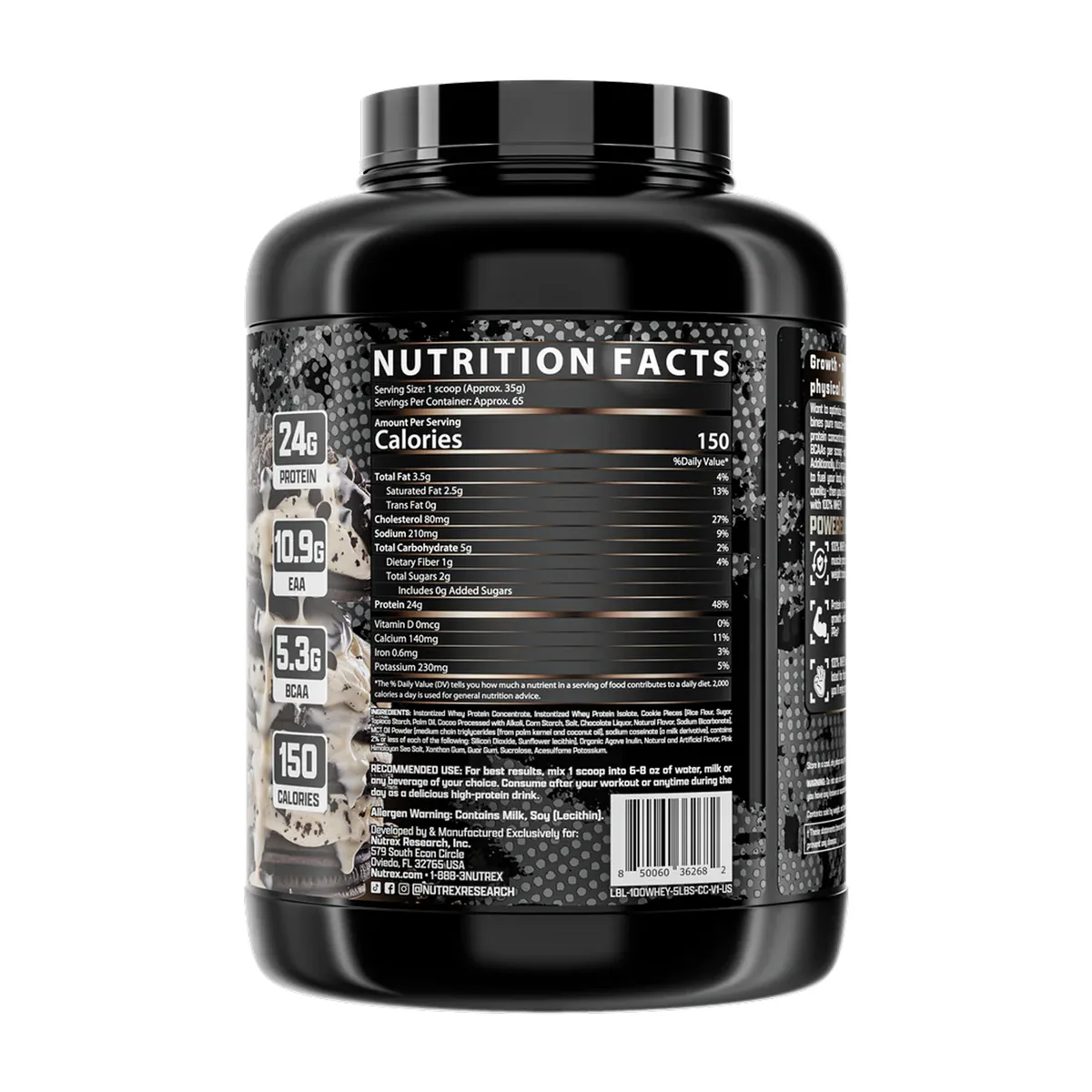 100% Whey Protein Nutrex Сироватковий білок 2265 г Ваніль