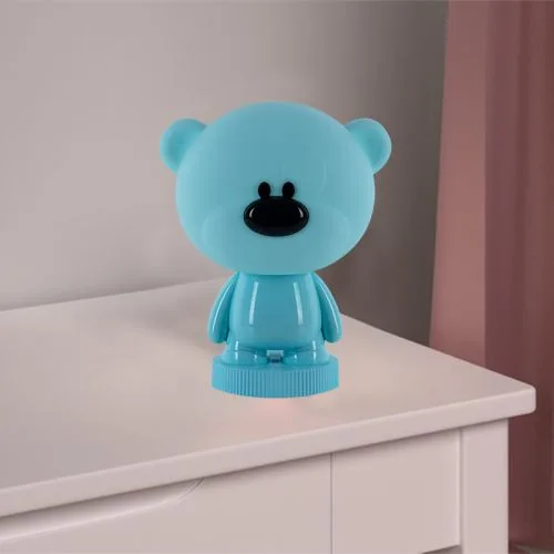Світильник-нічник LED з акумулятором Bear блакитний для дитячої спальної нічник з RGB підсвічуванням