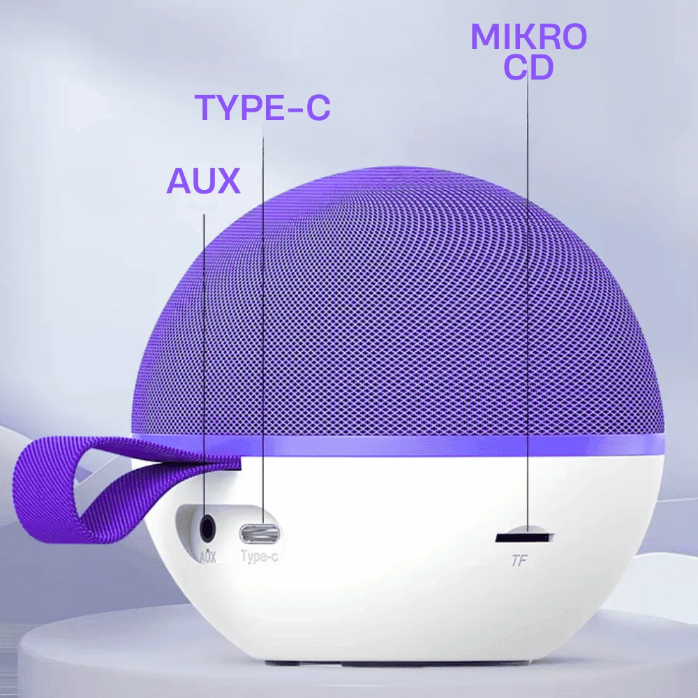 Беспроводная караоке система T97 с двумя микрофонами Bluetooth 5W алюминий 1500 mAh фиолетовая