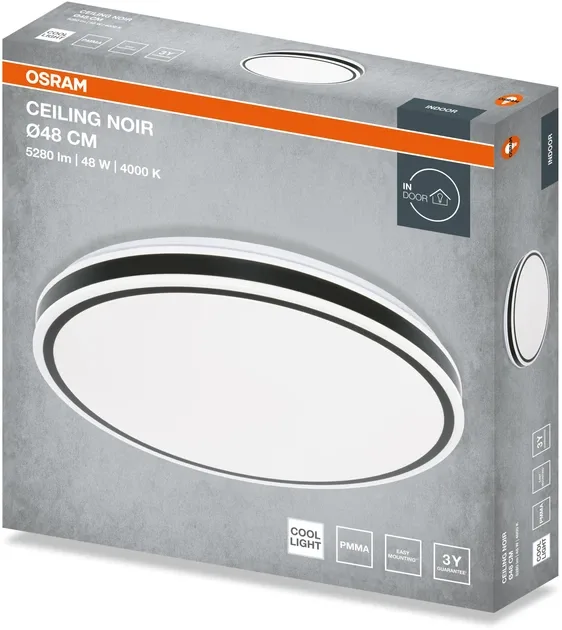 Светильник OSRAM потолочный LED 48Вт 480мм черный