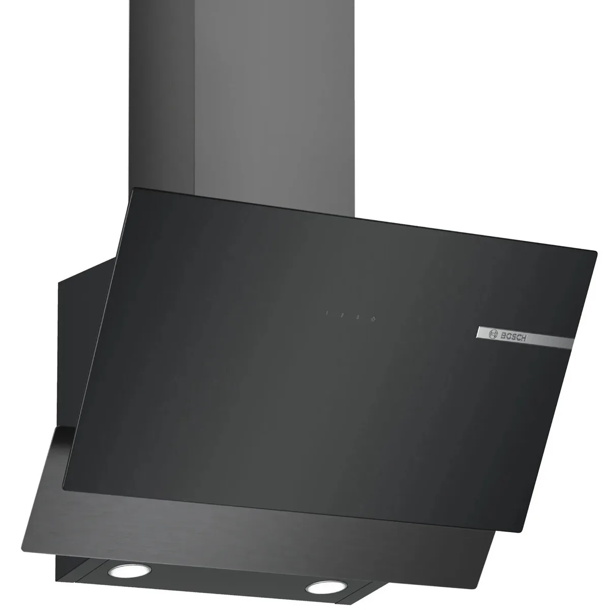 Витяжка Bosch підвісна, 60 см, продуктивність 616 м3/год, чорний колір.