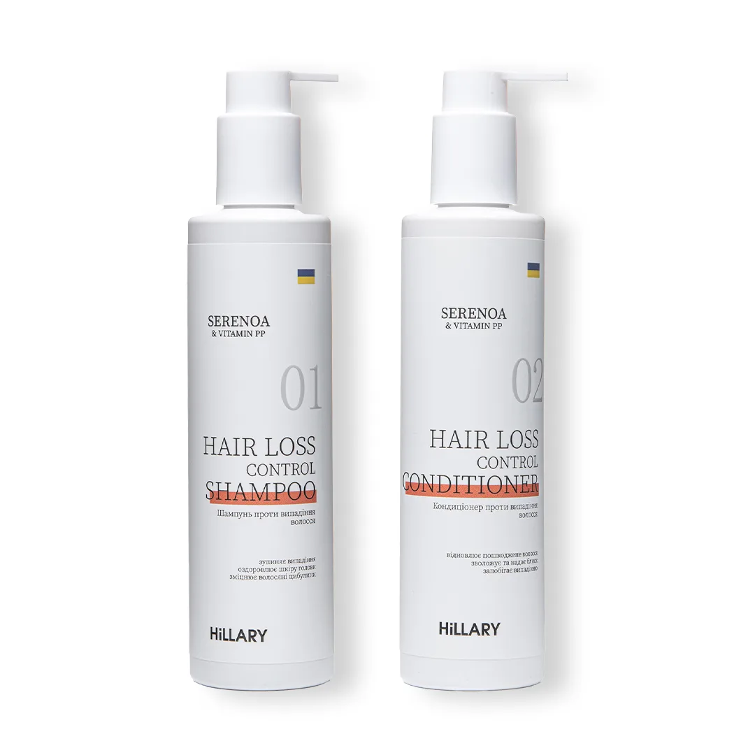 Шампунь + Кондиціонер проти випадіння волосся Hillary Serenoa & РР Hair Loss Control Shampoo