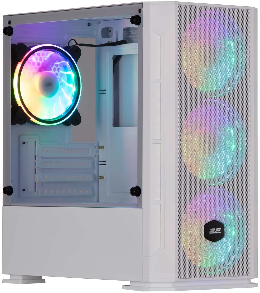 Корпус 2E GAMING Calleo GB700W без БЖ, 2xUSB3.0, 1xUSB2.0, 4x120мм ARGB, VGA 320мм, LCS ready, контролер з пультом, TG Side Window, mATX, білий