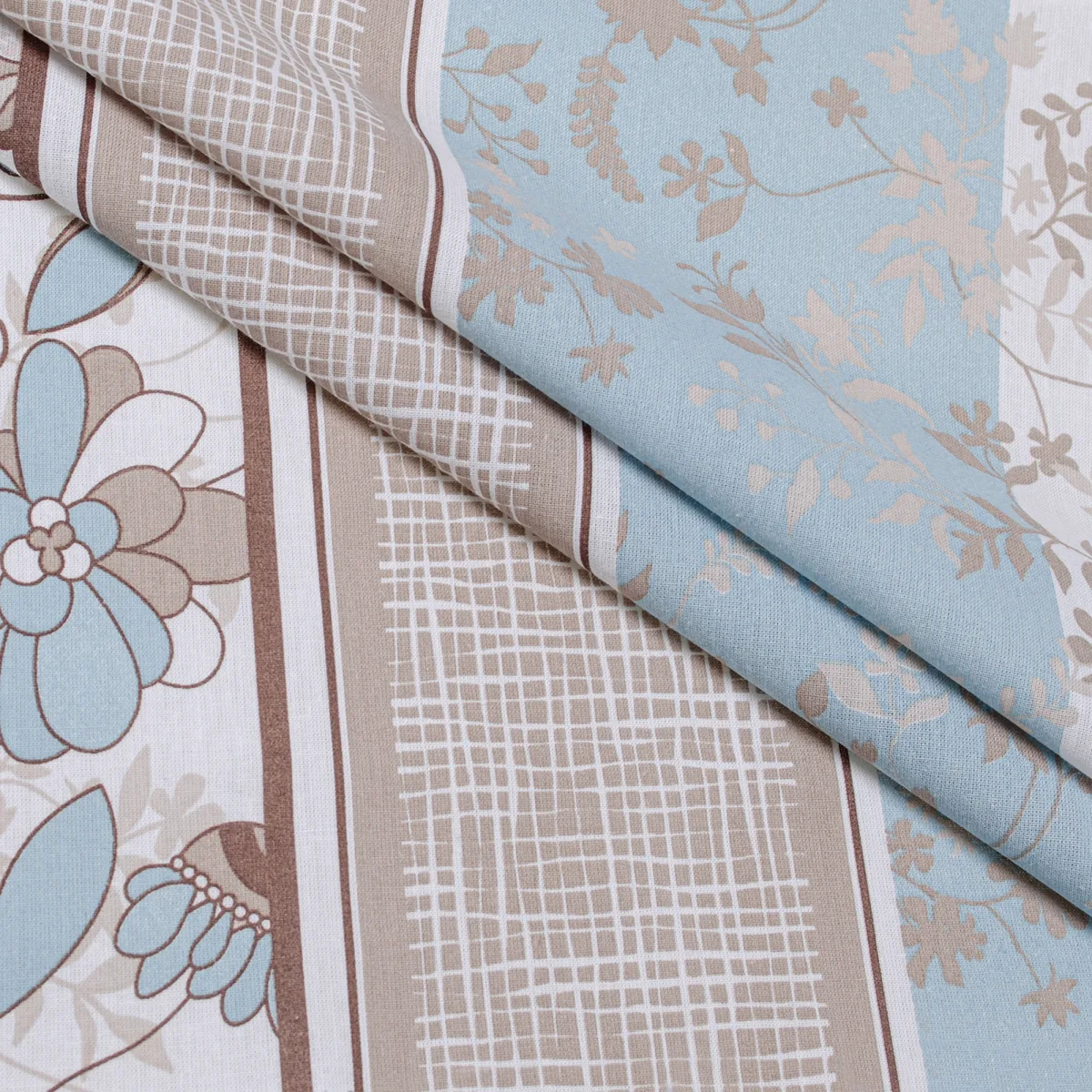 Півтораспальний комплект постільної білизни Home Line Бязь 150х215 см Блакитний Бежевий