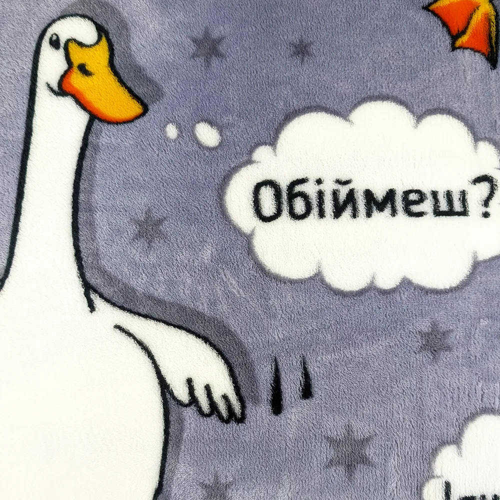 Плед флісовий Love You 200 x 220 см Велсофт Сірий