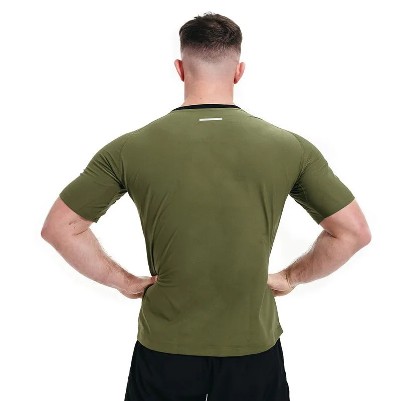 Мужская футболка RDX Polyester M Army Green с эффектом сауны