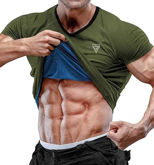 Мужская футболка RDX Polyester M Army Green с эффектом сауны