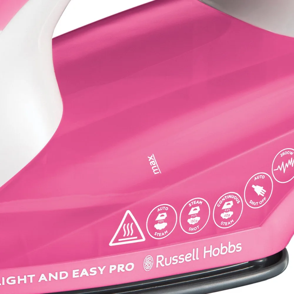 Парова праска Russell Hobbs Light  Easy Pro, 2600 Вт, 240 мл, потужний паровий удар 130 г, постійна подача пари 40 г, керамічна пі