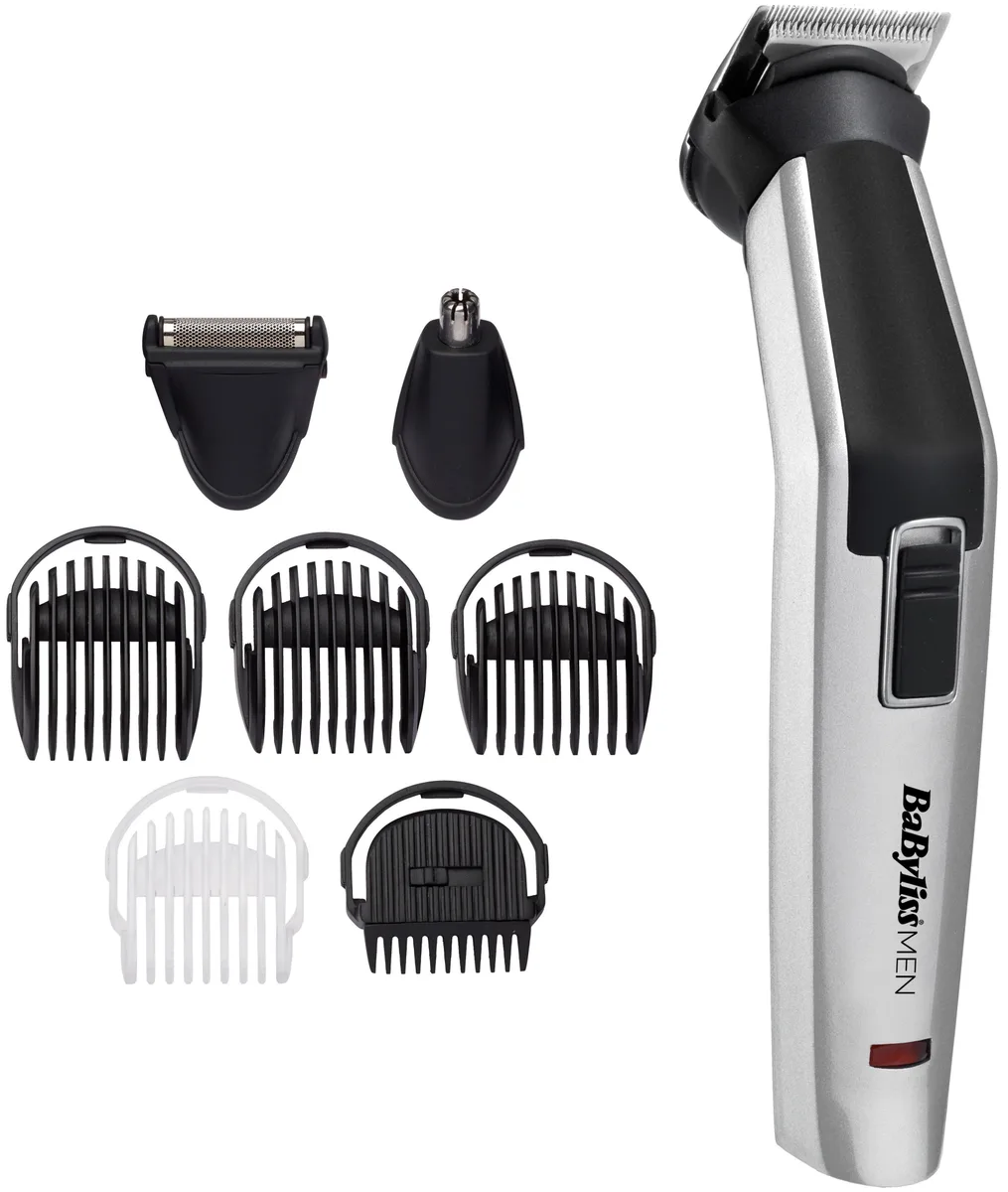 Набір для стрижки BaByliss сталь 8 насадок сірий акумуляторний вібраційний мотор