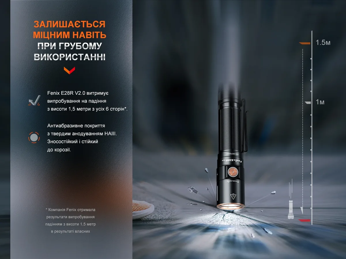 Ліхтар ручний Fenix алюміній 121х26,5 мм чорний
