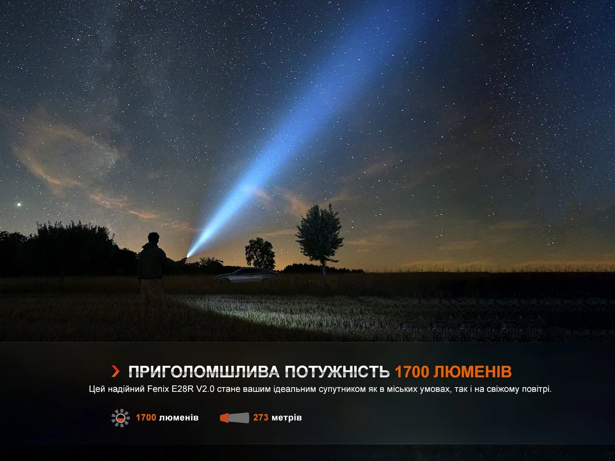 Ліхтар ручний Fenix алюміній 121х26,5 мм чорний