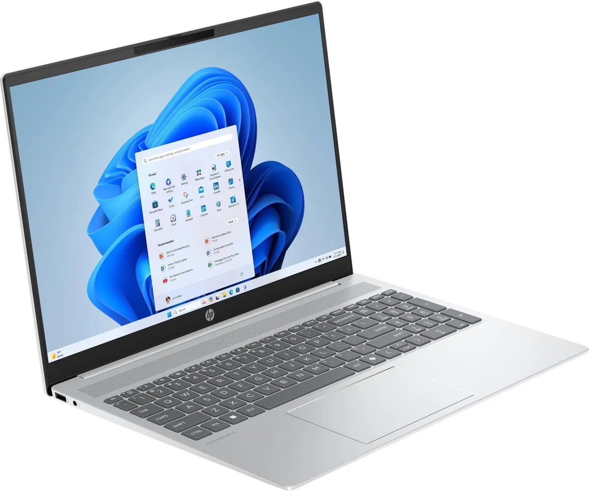 Ноутбук HP OmniBook 5 16-af1017ua 16" WUXGA IPS AG, Intel U7-255U, 16GB, F1TB, UMA, DOS, сріблястий