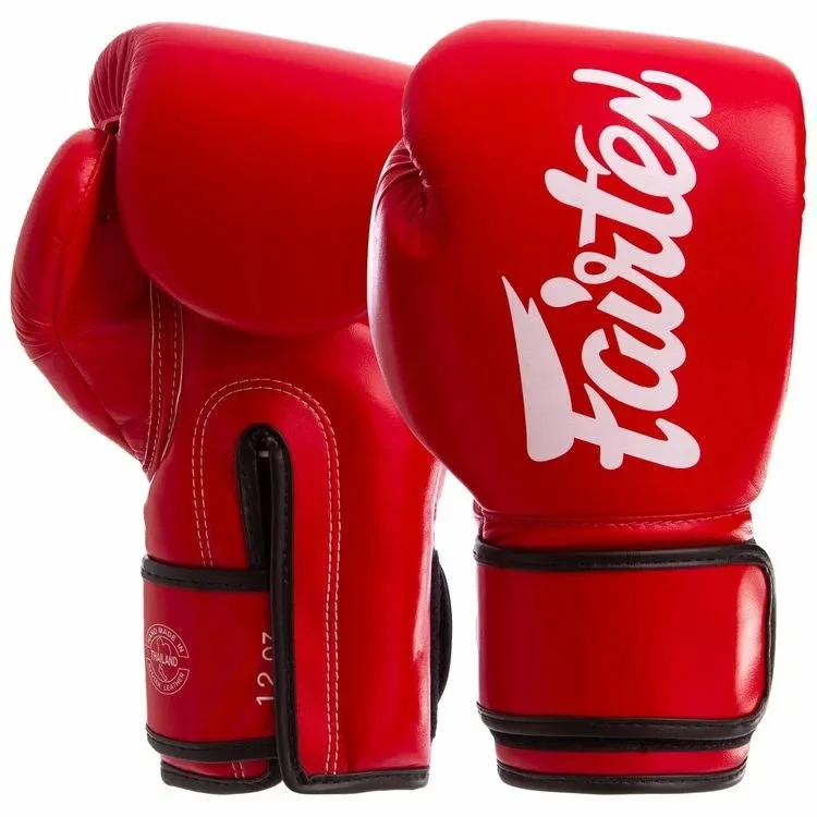 Боксерські рукавиці Fairtex штучна шкіра 10 унцій червоні