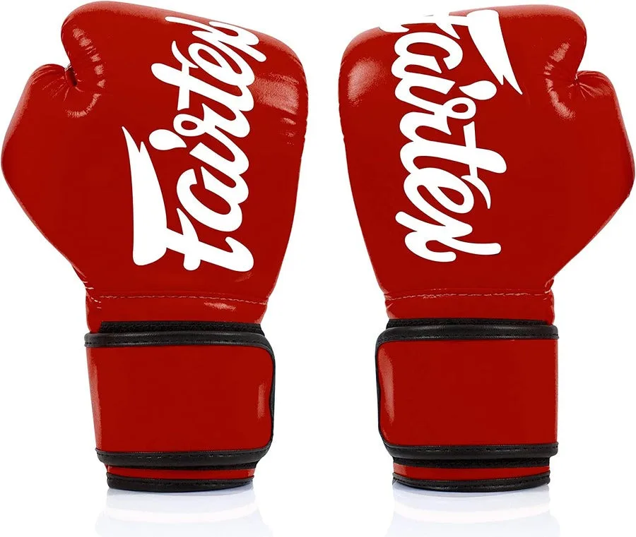 Боксерські рукавиці Fairtex штучна шкіра 10 унцій червоні