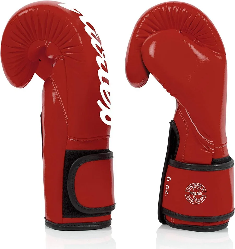 Боксерські рукавиці Fairtex штучна шкіра 10 унцій червоні