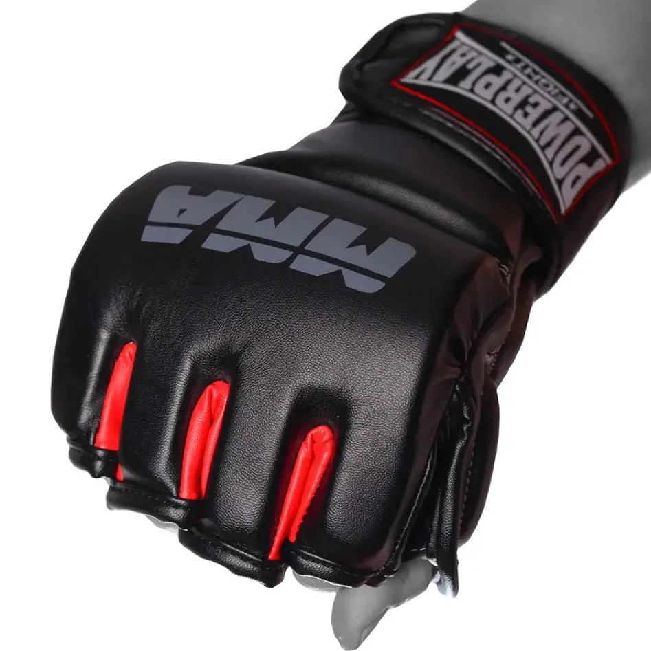 Рукавиці Active Point PU S/M Чорні Червоні для MMA