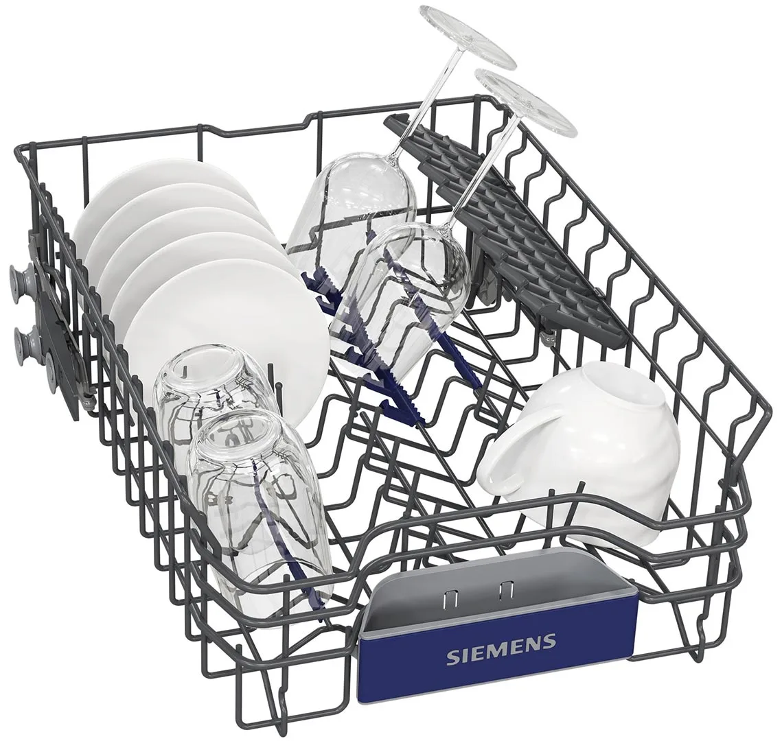 Встраиваемая посудомоечная машина Siemens, на 10 комплектов, класс энергоэффективности A+, ширина 45 см, с дисплеем и третьей корзиной, белая