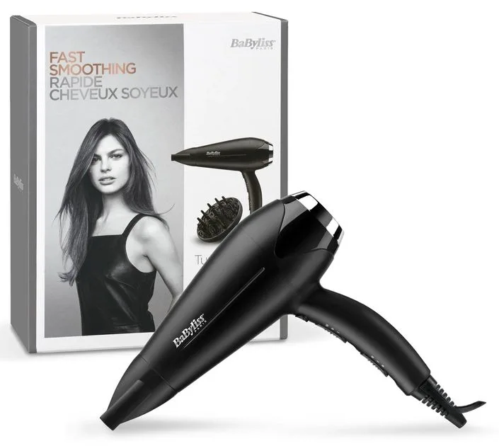 Фен Babyliss Turbo Smooth 2200 Вт 3 режими дифузор іонізація чорний