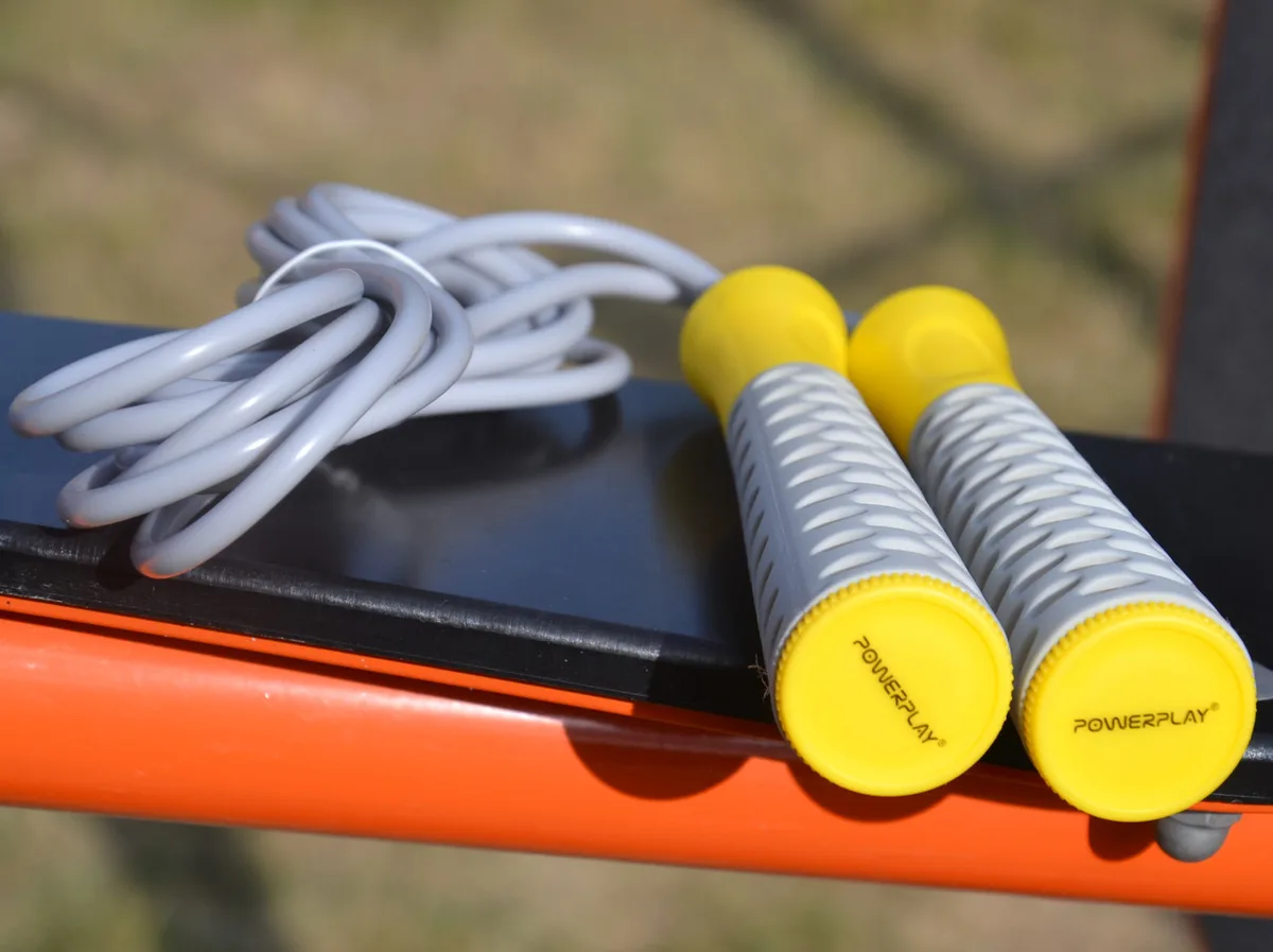 Скакалка Active Point ПВХ 2,75 м Сіро-жовта