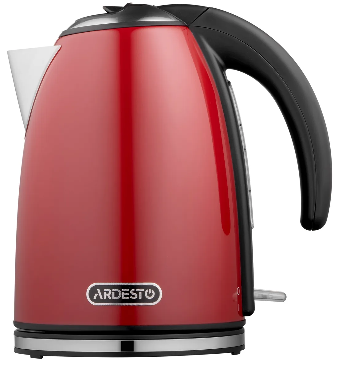 Електрочайник ARDESTO 1.7л, Strix, металевий, червоний блиск.