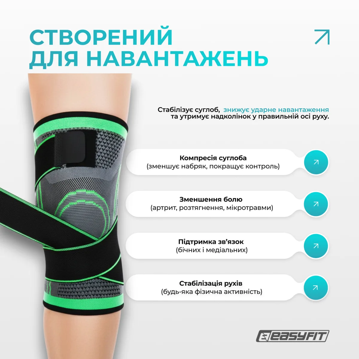 Компрессионный наколенник EasyFit нейлон спандекс S черный