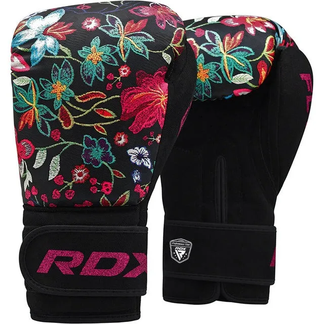 Боксерские перчатки RDX искусственная кожа 10 унций черные для женщин