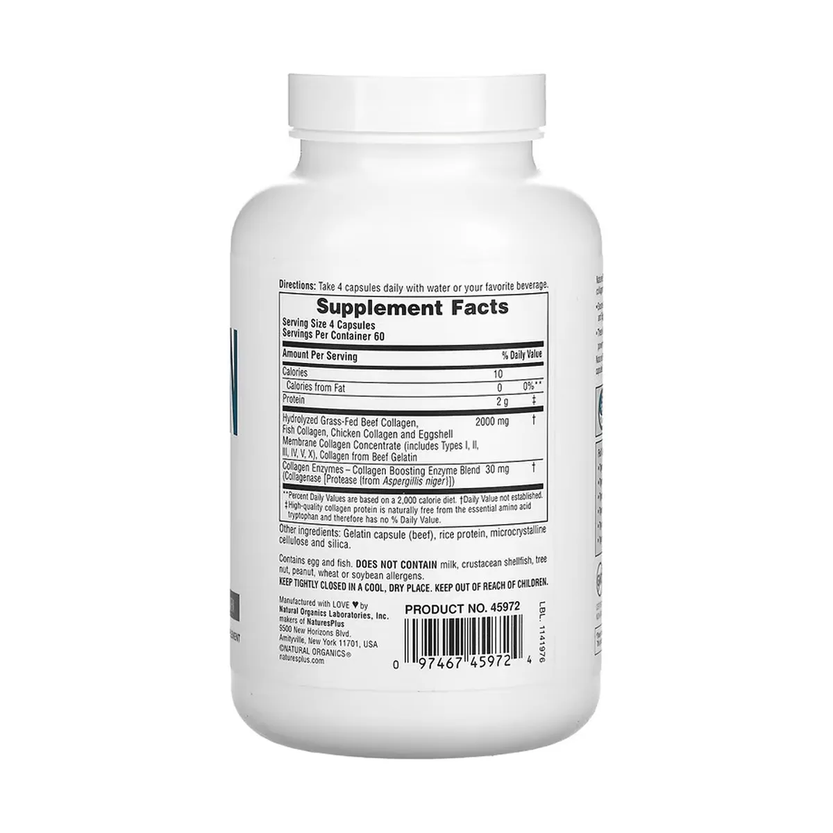 Пептиды коллагена Nature's Plus говяжий желатин 240 капсул