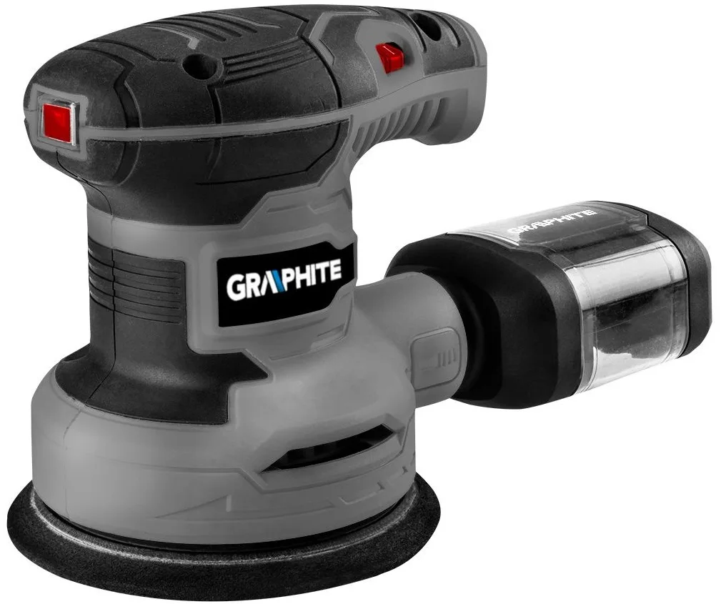 Эксцентриковая шлифмашина GRAPHITE 300Вт 125мм 7000-13000об/мин с орбитой 1мм, вес 121кг