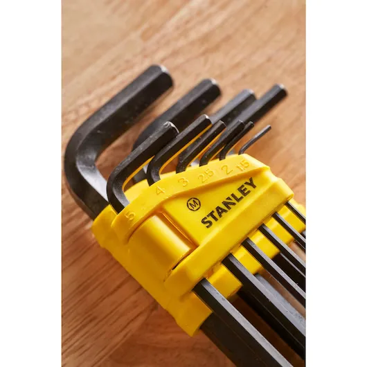 Шестигранні ключі Stanley 1,5-10 мм набір 10 шт червоний футляр