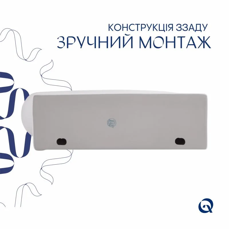 Раковина подвесная овальная Qtap Leo 430x285 мм керамическая белая с донным клапаном